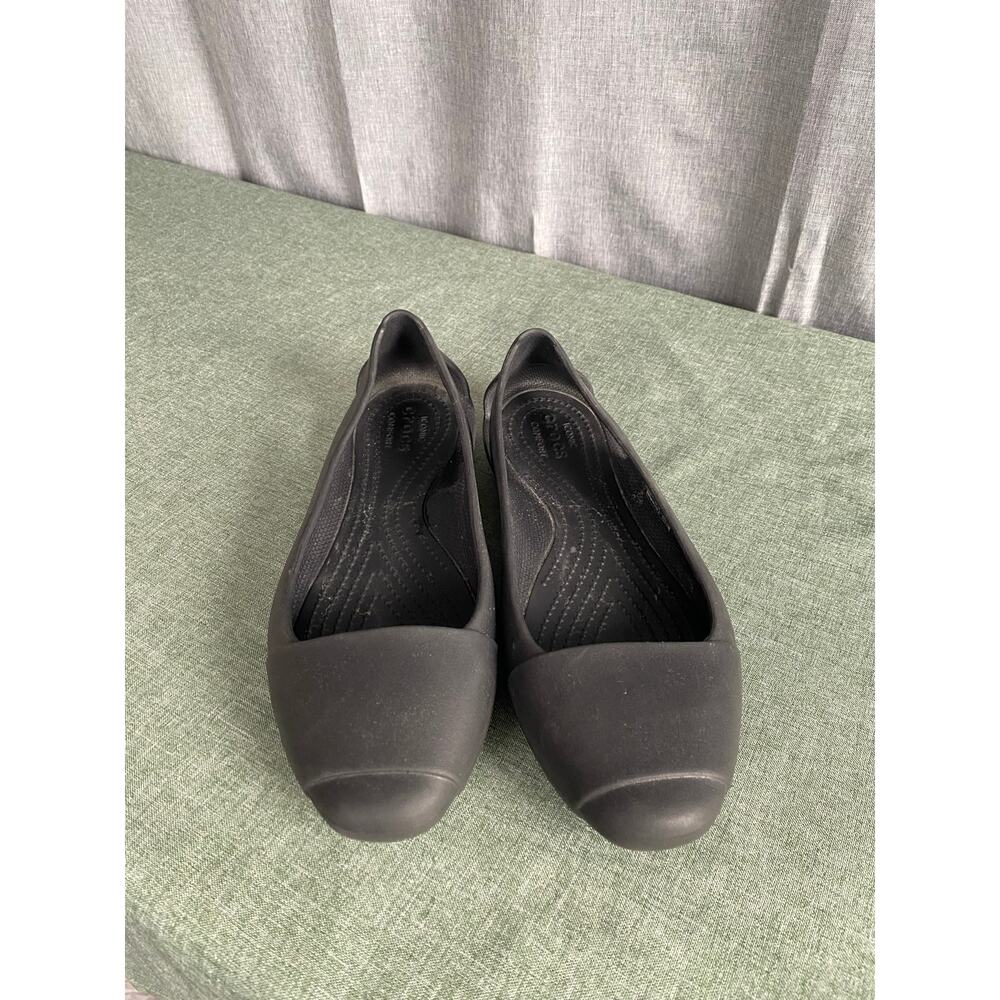 Women’s Crocs Black Ballet Flats – Size 9 – Iconic Comfort Slip-Ons - Picture 2 of 5
